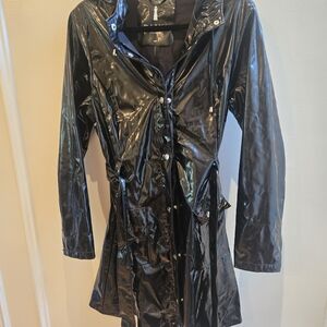 Black A-line Raincoat